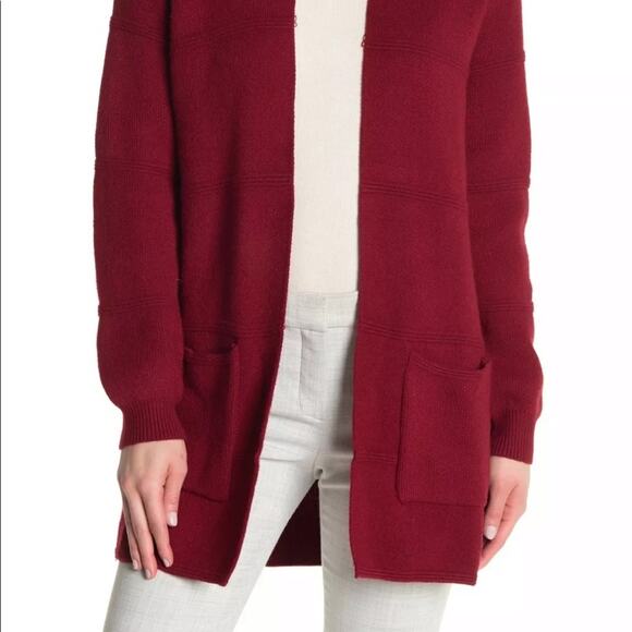 Joseph A Red Textured Open Cardigan Size Medium - Picture 2 of 6